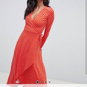 Asos tall polka dot wrap dress